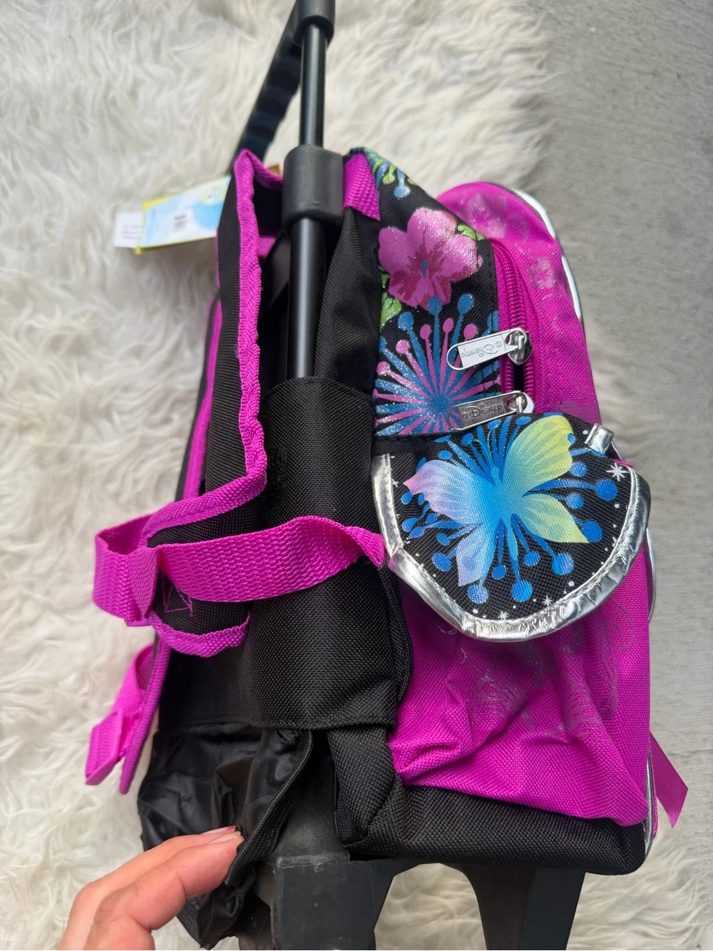 Pink Fairy Trolley Backpack for Kids - Magical Wings Design Y2K.